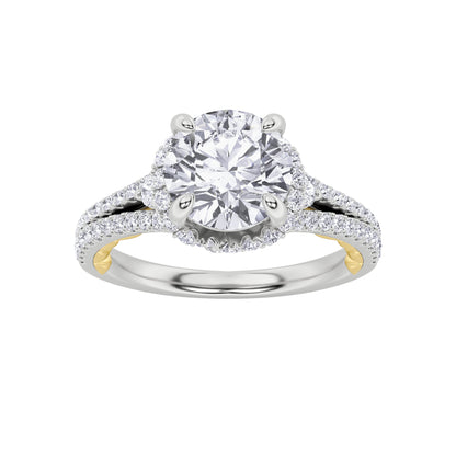 2Cttw Round Shaped Lab Grown Diamond (F/VS) Solitaire Engagement Ring in 14K Gold
