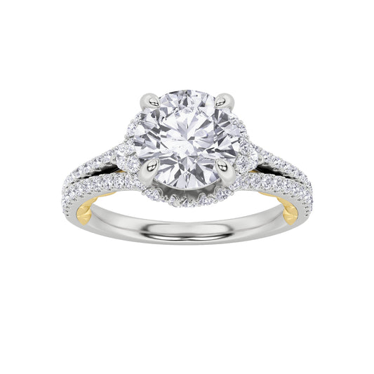 2Cttw Round Shaped Lab Grown Diamond (F/VS) Solitaire Engagement Ring in 14K Gold
