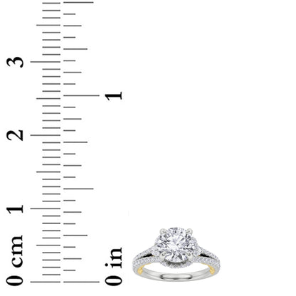 2Cttw Round Shaped Lab Grown Diamond (F/VS) Solitaire Engagement Ring in 14K Gold