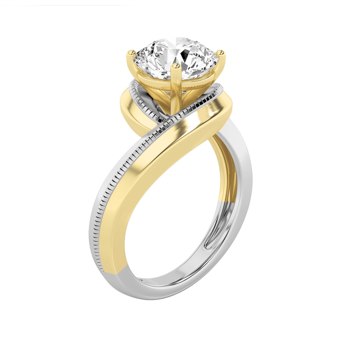 2Cttw Round Shaped Lab Grown Diamond (F/VS) Solitaire Engagement Ring in 14K Gold