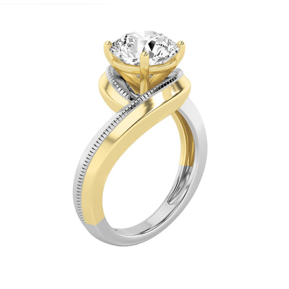2Cttw Round Shaped Lab Grown Diamond (F/VS) Solitaire Engagement Ring in 14K Gold