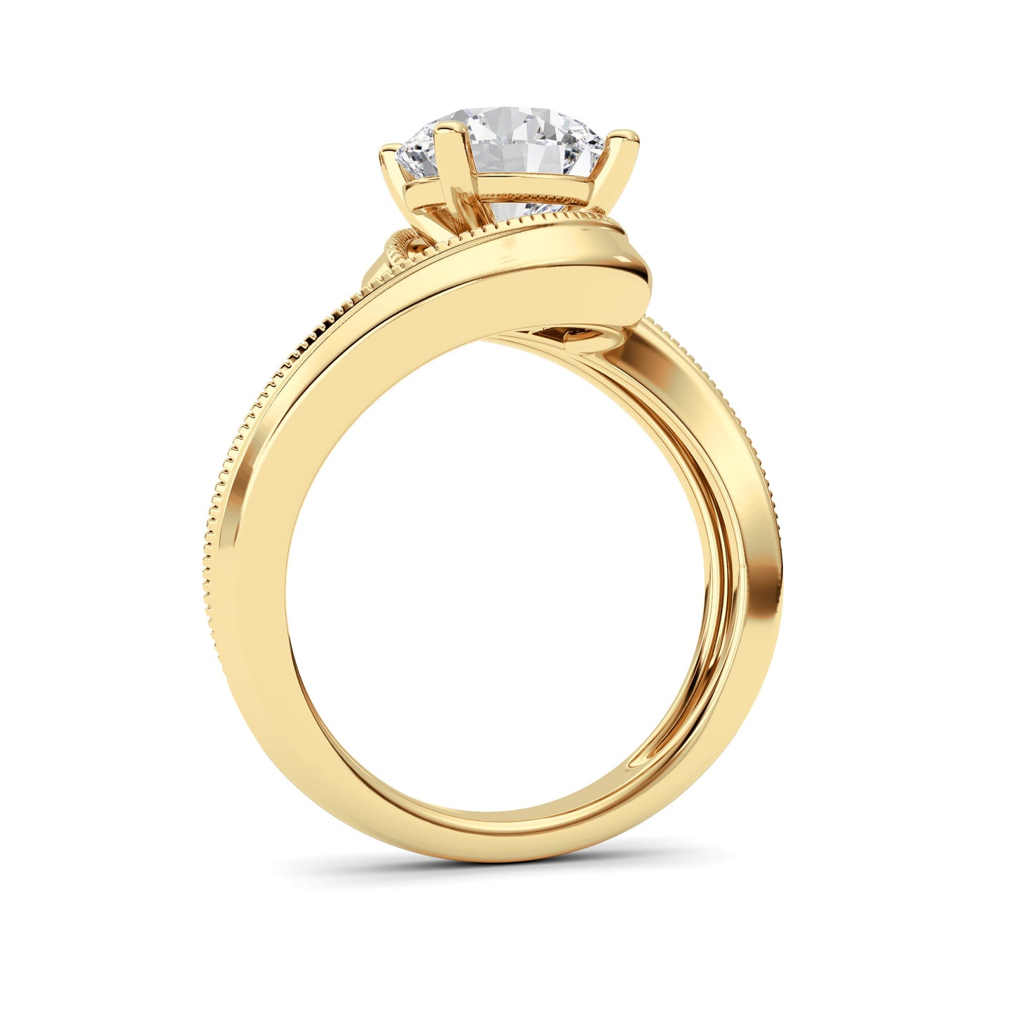 2.5Cttw Round Shaped Lab Grown Diamond (F/VS)  Ring in 14K Gold