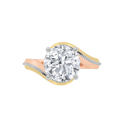 2Cttw Round Shaped Lab Grown Diamond (F/VS) Solitaire Engagement Ring in 14K Gold