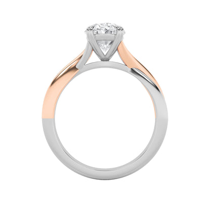 2Cttw Oval Shaped Lab Grown Diamond (F/VS) Solitaire Engagement Ring in 14K Gold