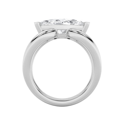 2Cttw Marquise Shaped Lab Grown Diamond (F/VS) East West Solitaire Engagement Ring in 14K Gold