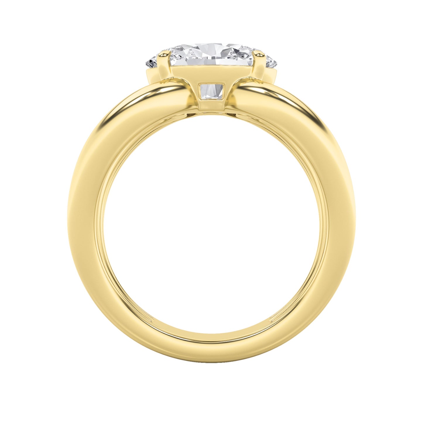 2Cttw Oval Shaped Lab Grown Diamond (F/VS) East West Solitaire Engagement Ring in 14K Gold