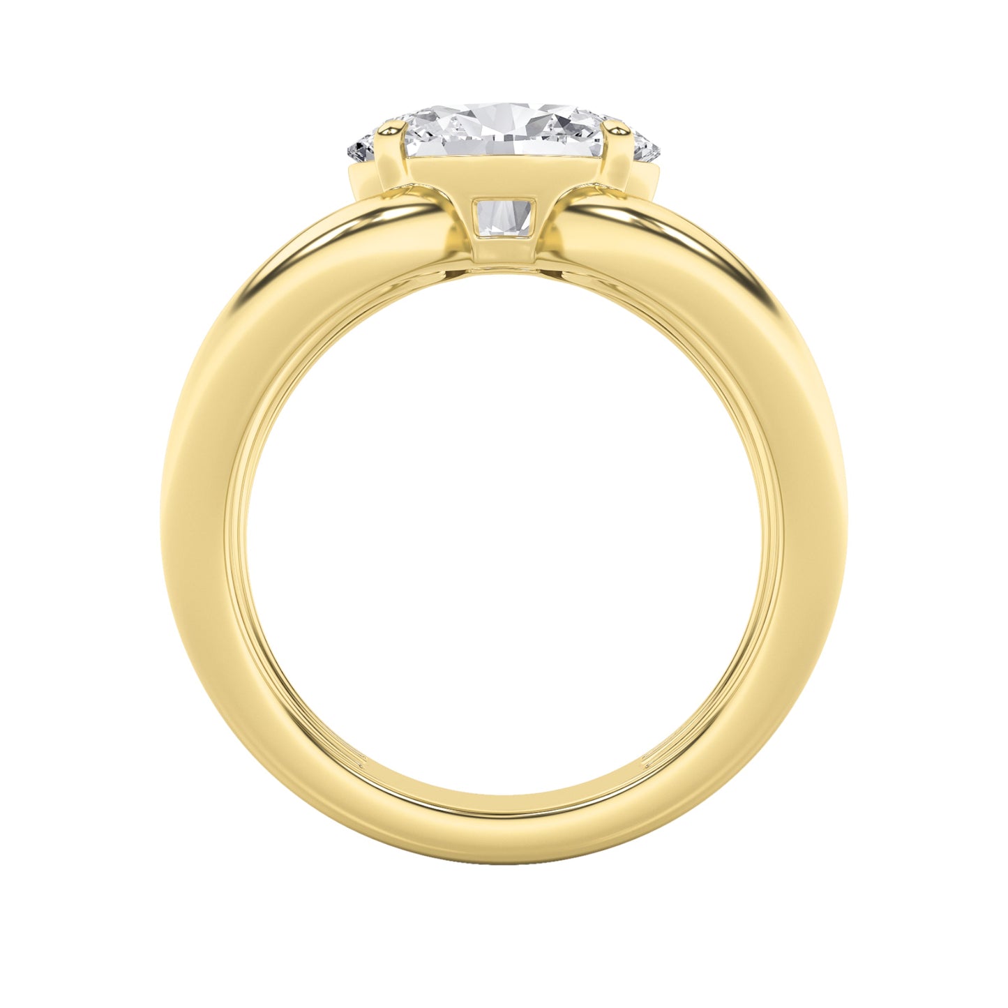 2Cttw Oval Shaped Lab Grown Diamond (F/VS) East West Solitaire Ring in 14K Gold