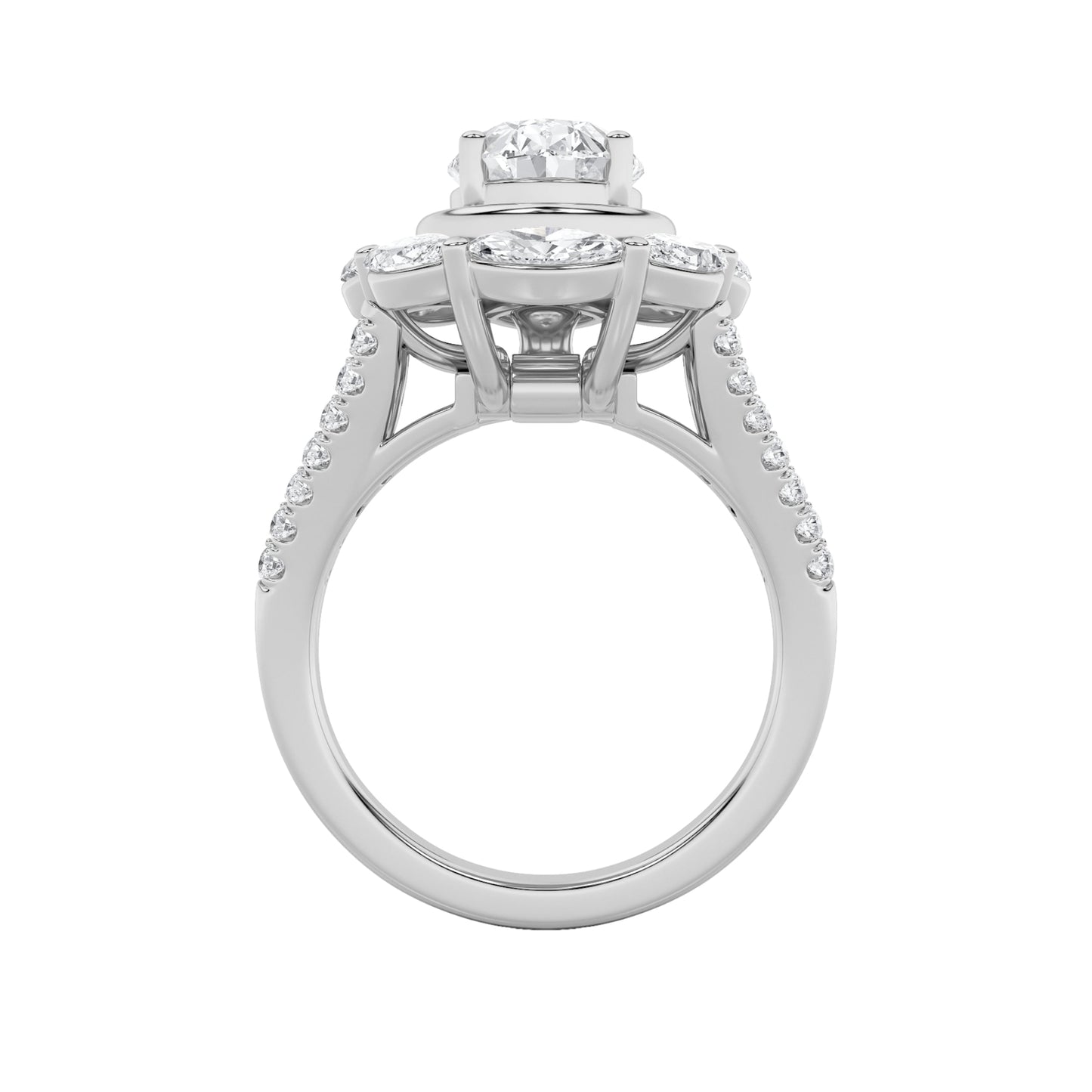 3.75Cttw Oval Shaped Lab Grown Diamond (G/VS)  Ring in 14K Gold