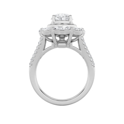 3.75Cttw Oval Shaped Lab Grown Diamond (G/VS)  Ring in 14K Gold