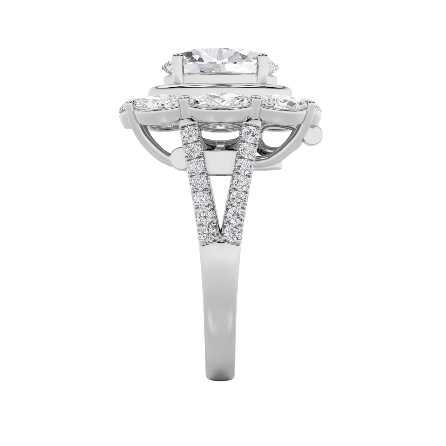 3.75Cttw Oval Shaped Lab Grown Diamond (G/VS)  Ring in 14K Gold