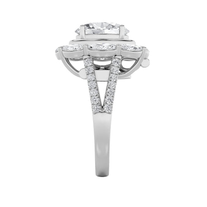 3.75Cttw Oval Shaped Lab Grown Diamond (G/VS)  Ring in 14K Gold