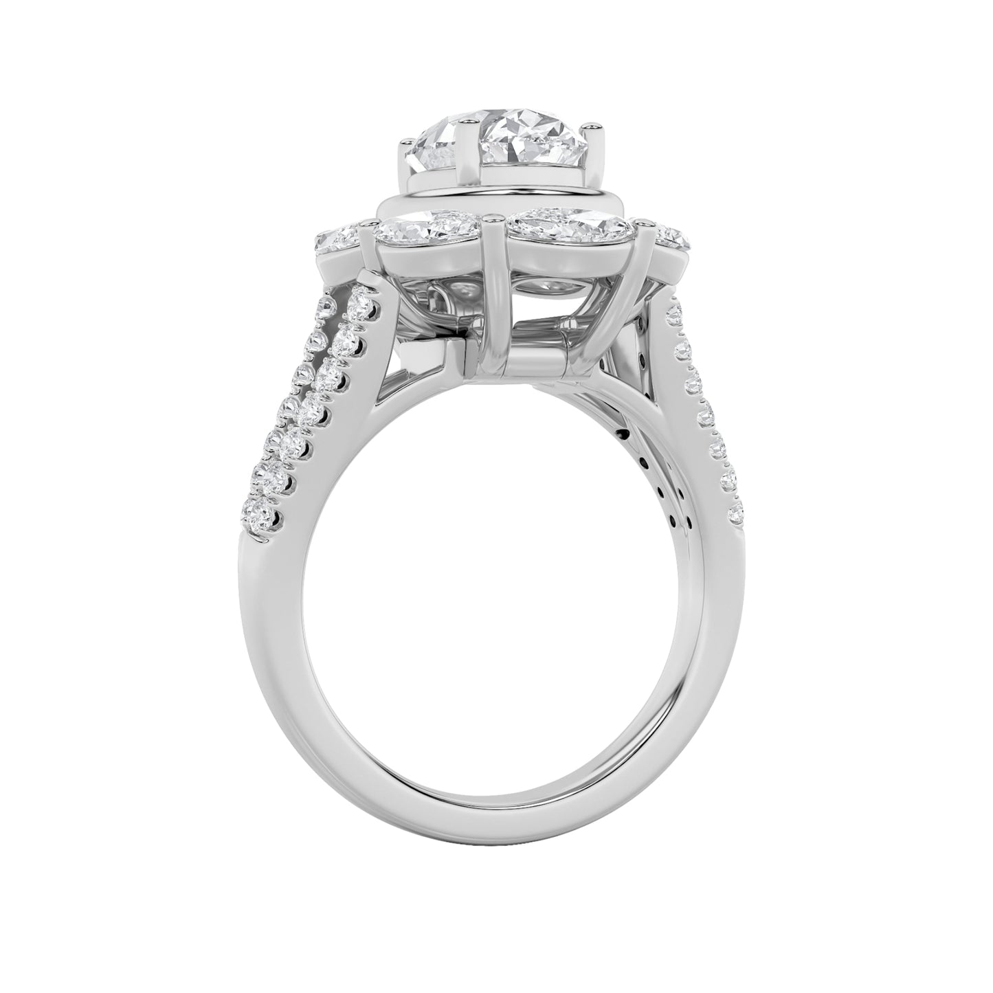 3.75Cttw Oval Shaped Lab Grown Diamond (G/VS)  Ring in 14K Gold