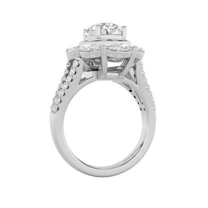3.75Cttw Oval Shaped Lab Grown Diamond (G/VS)  Ring in 14K Gold