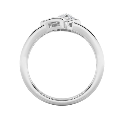 0.5Cttw Pear Shaped Lab Grown Diamond (F/VS) Heart Ring in 14K  White Gold