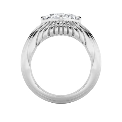 2Cttw Oval Shaped Lab Grown Diamond (F/VS) Fancy Solitaire Ring in 14K Gold