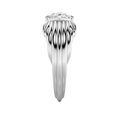 2Cttw Oval Shaped Lab Grown Diamond (F/VS) Fancy Solitaire Ring in 14K Gold