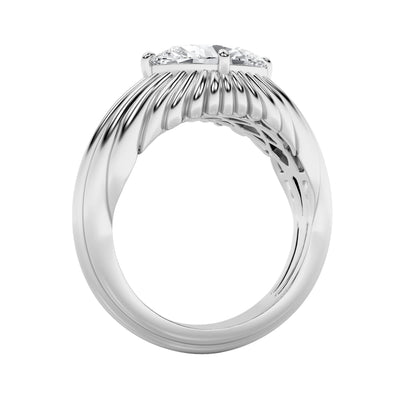 2Cttw Oval Shaped Lab Grown Diamond (F/VS) Fancy Solitaire Ring in 14K Gold
