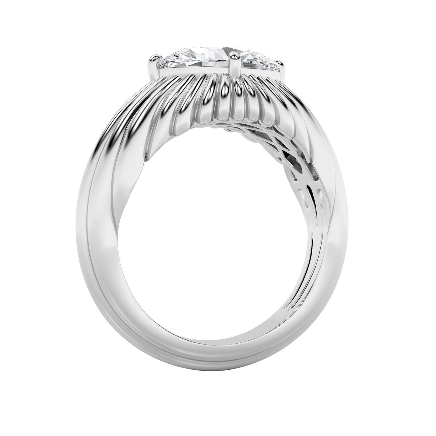 2Cttw Oval Shaped Lab Grown Diamond (F/VS) Fancy Solitaire Ring in 14K Gold