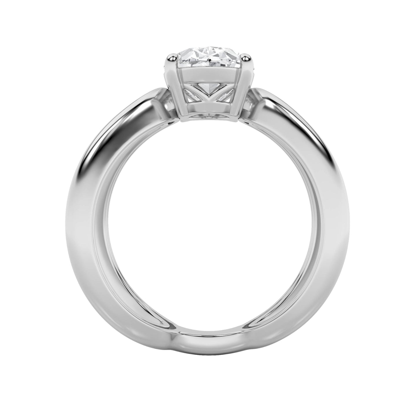 2Cttw Oval Shaped Lab Grown Diamond (F/VS) Criss Cross Fancy Solitaire Ring in 14K Gold