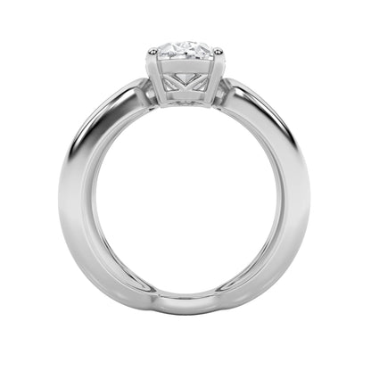 2Cttw Oval Shaped Lab Grown Diamond (F/VS) Criss Cross Fancy Solitaire Ring in 14K Gold