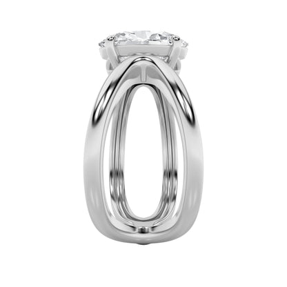 2Cttw Oval Shaped Lab Grown Diamond (F/VS) Criss Cross Fancy Solitaire Ring in 14K Gold