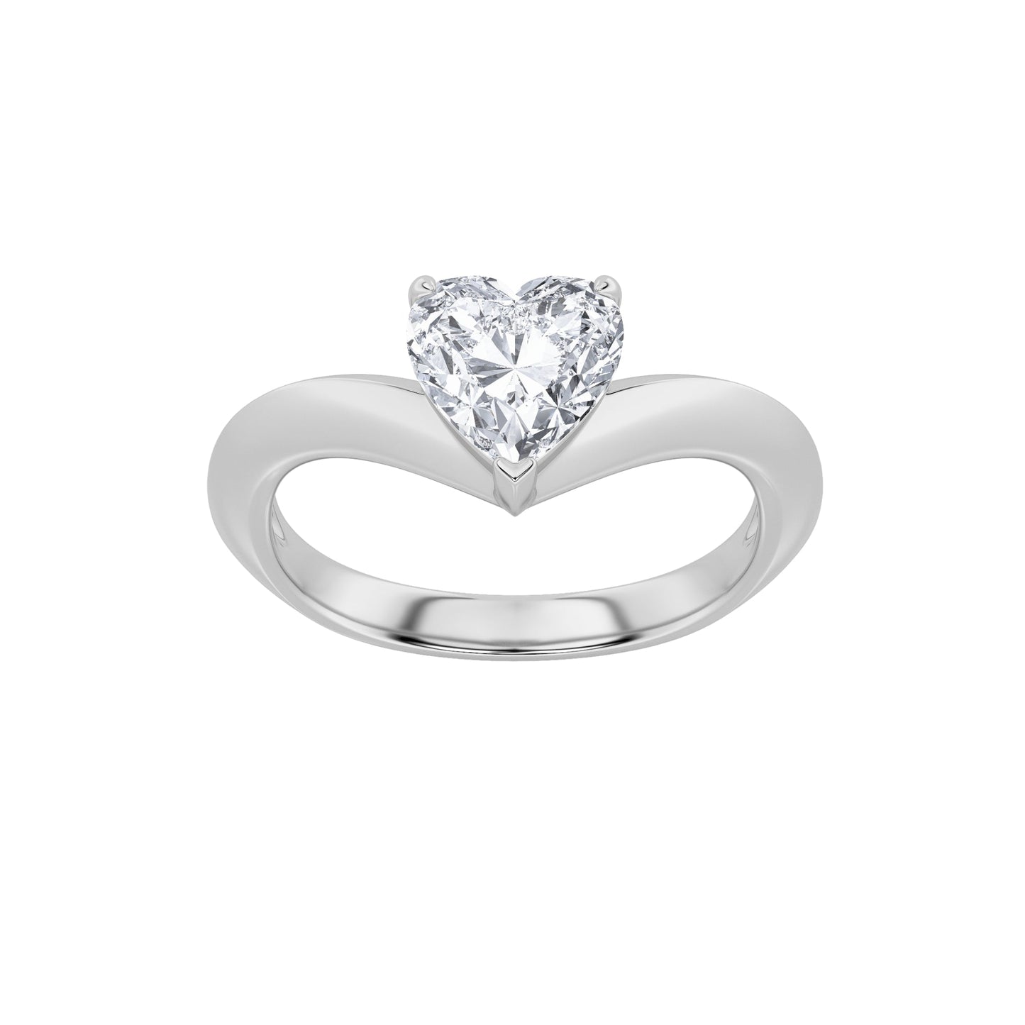 1Cttw Heart Shaped Lab Grown Diamond (F/VS) Heart Shaped Ring in 14K Gold