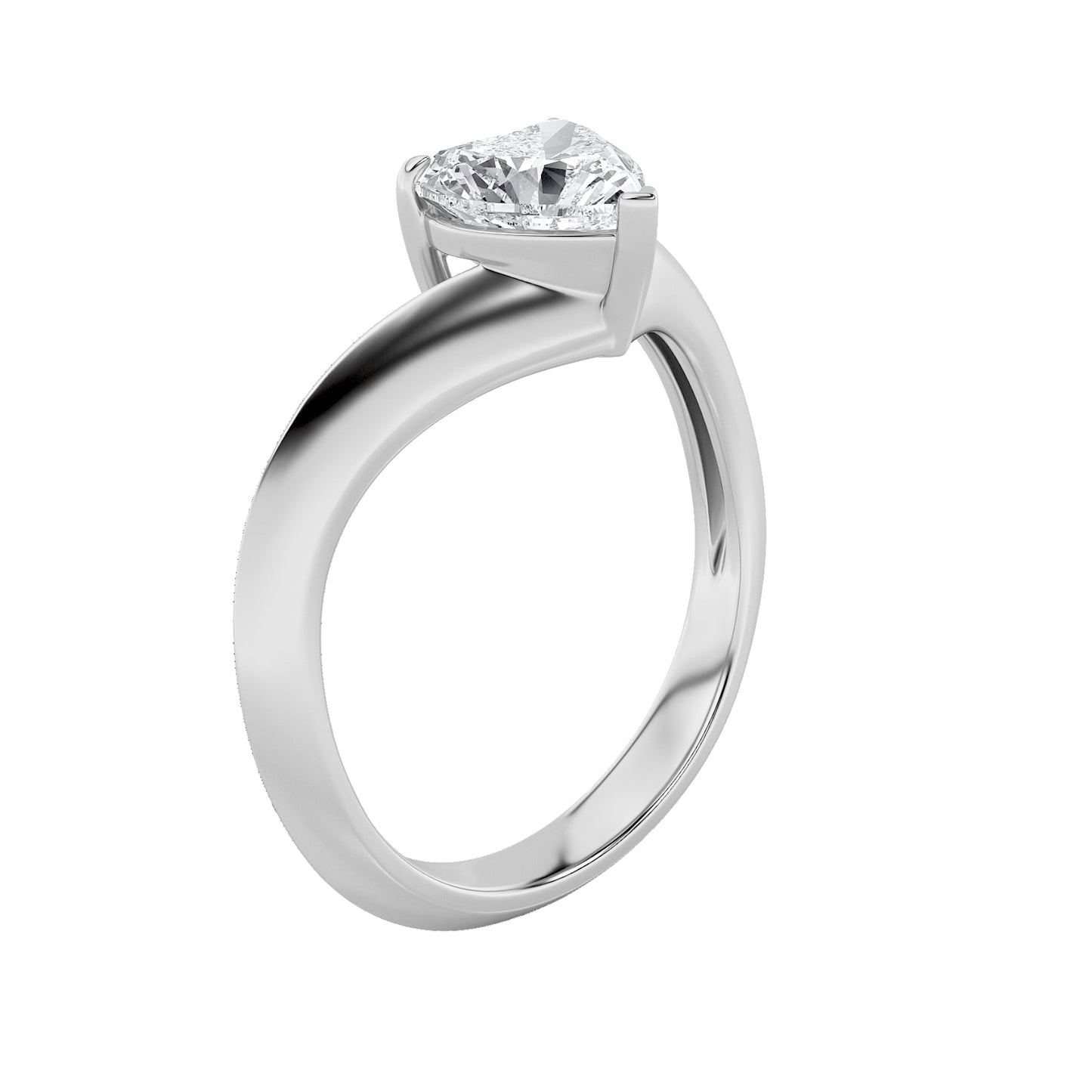 1Cttw Heart Shaped Lab Grown Diamond (F/VS) Heart Shaped Ring in 14K Gold