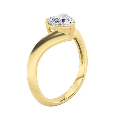 1Cttw Heart Shaped Lab Grown Diamond (F/VS) Heart Shaped Ring in 14K Gold