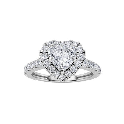 1.5Cttw Heart Shaped Lab Grown Diamond (F/VS) Heart Shaped Ring in 14K Gold