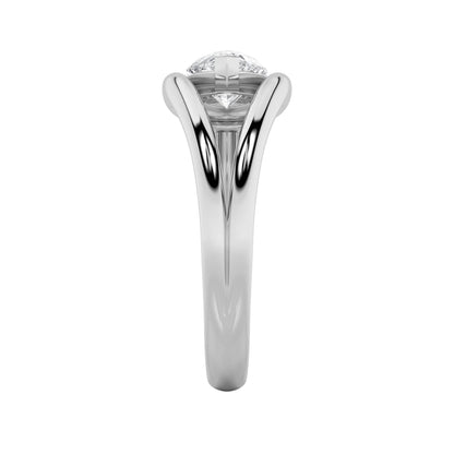 1Cttw Pear Shaped Lab Grown Diamond (F/VS) East West Solitaire Ring in 14K Gold
