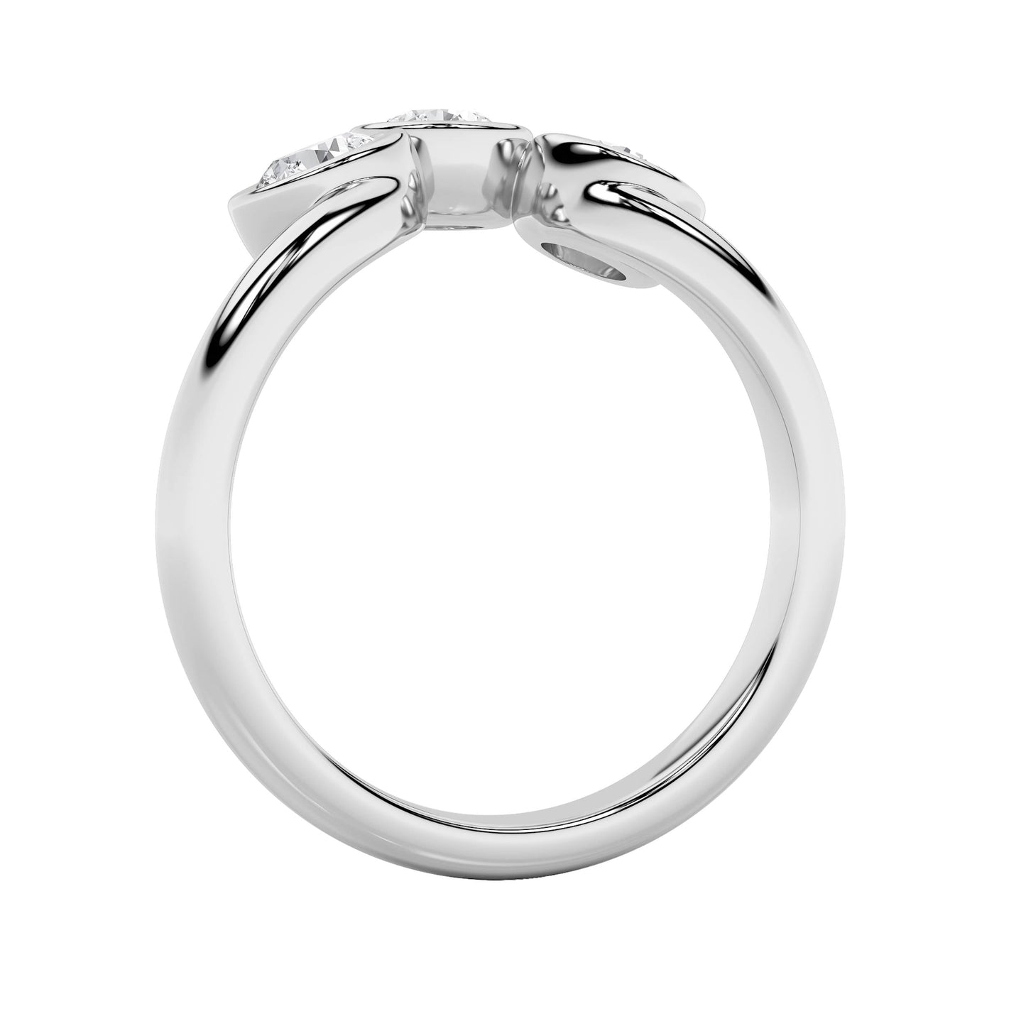 1Cttw Round Shaped Lab Grown Diamond (F/VS) Three Stone Ring in 14K Gold