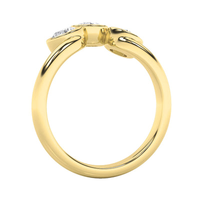 1Cttw Round Shaped Lab Grown Diamond (F/VS) Three Stone Ring in 14K Gold