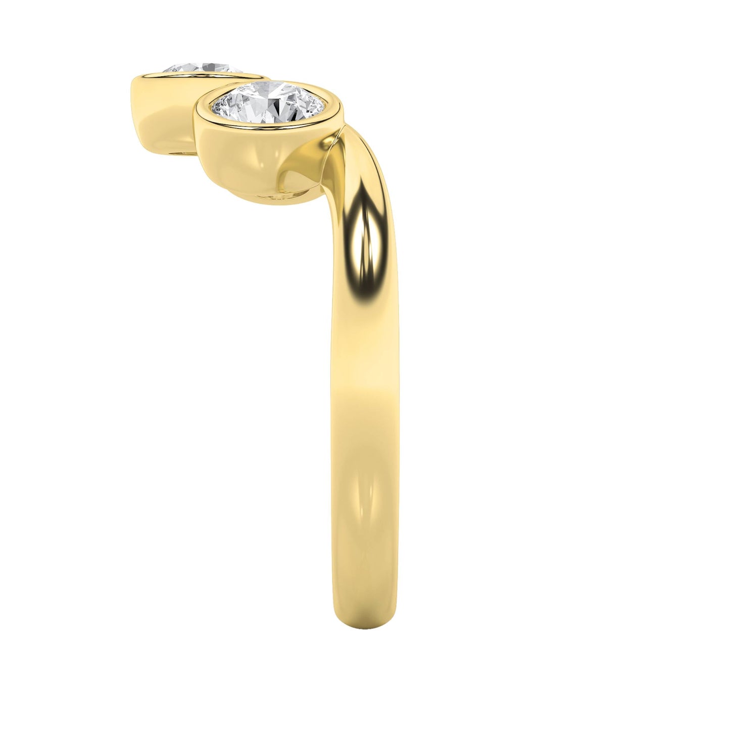 1Cttw Round Shaped Lab Grown Diamond (F/VS) Three Stone Ring in 14K Gold