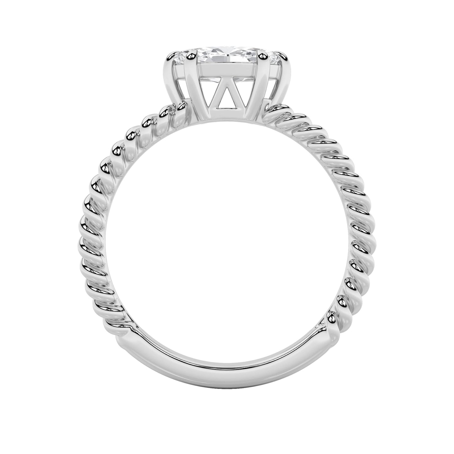 0.5Cttw Marquise Shaped Lab Grown Diamond (F/VS) Petite Solitaire Engagement Ring in 14K Gold