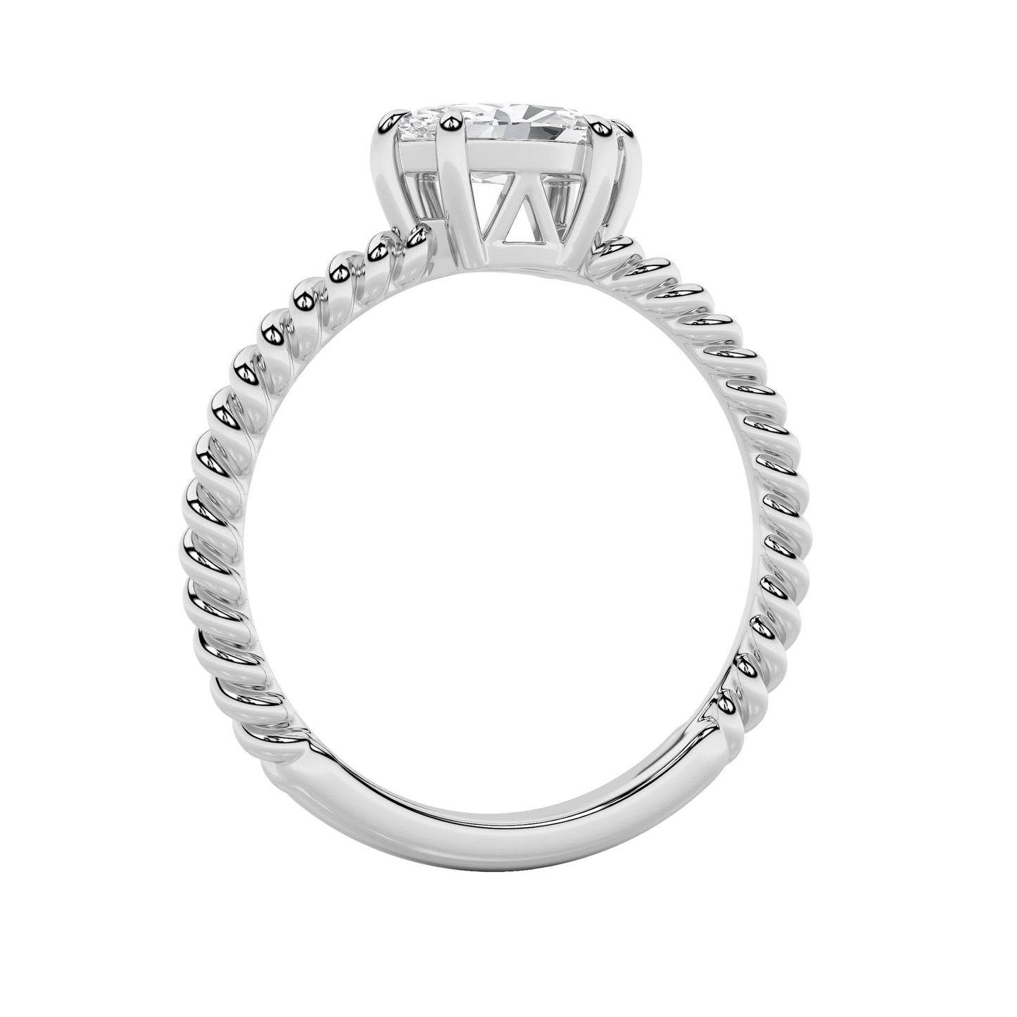 0.5Cttw Marquise Shaped Lab Grown Diamond (F/VS) Petite Solitaire Engagement Ring in 14K Gold
