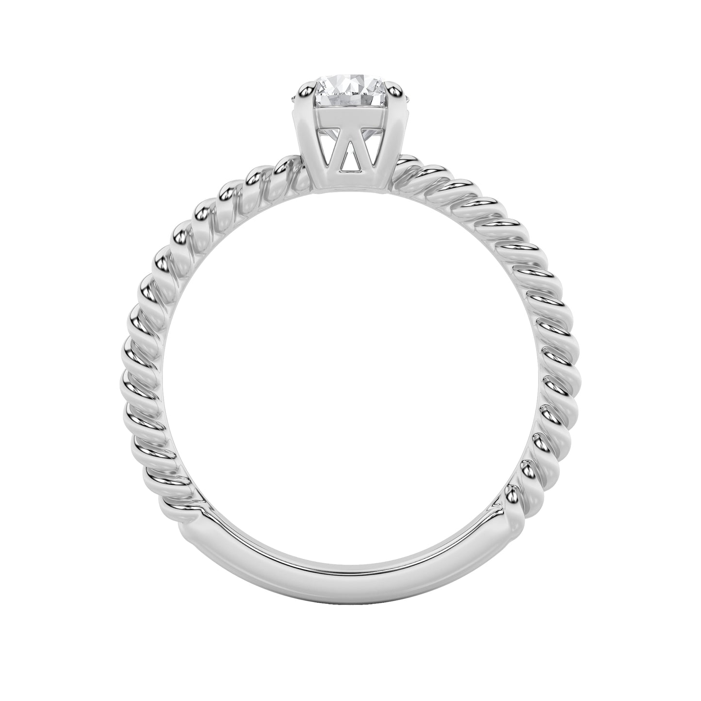 0.5Cttw Round Shaped Lab Grown Diamond (F/VS) Solitaire Engagement Ring in 14K Gold