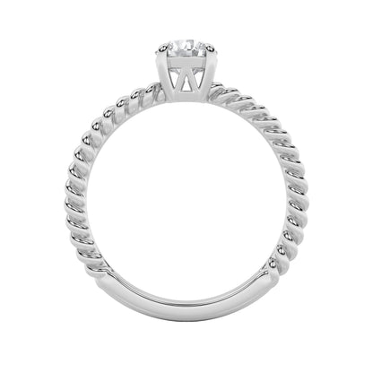 0.5Cttw Round Shaped Lab Grown Diamond (F/VS) Solitaire Engagement Ring in 14K Gold