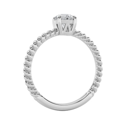 0.5Cttw Round Shaped Lab Grown Diamond (F/VS) Solitaire Engagement Ring in 14K Gold