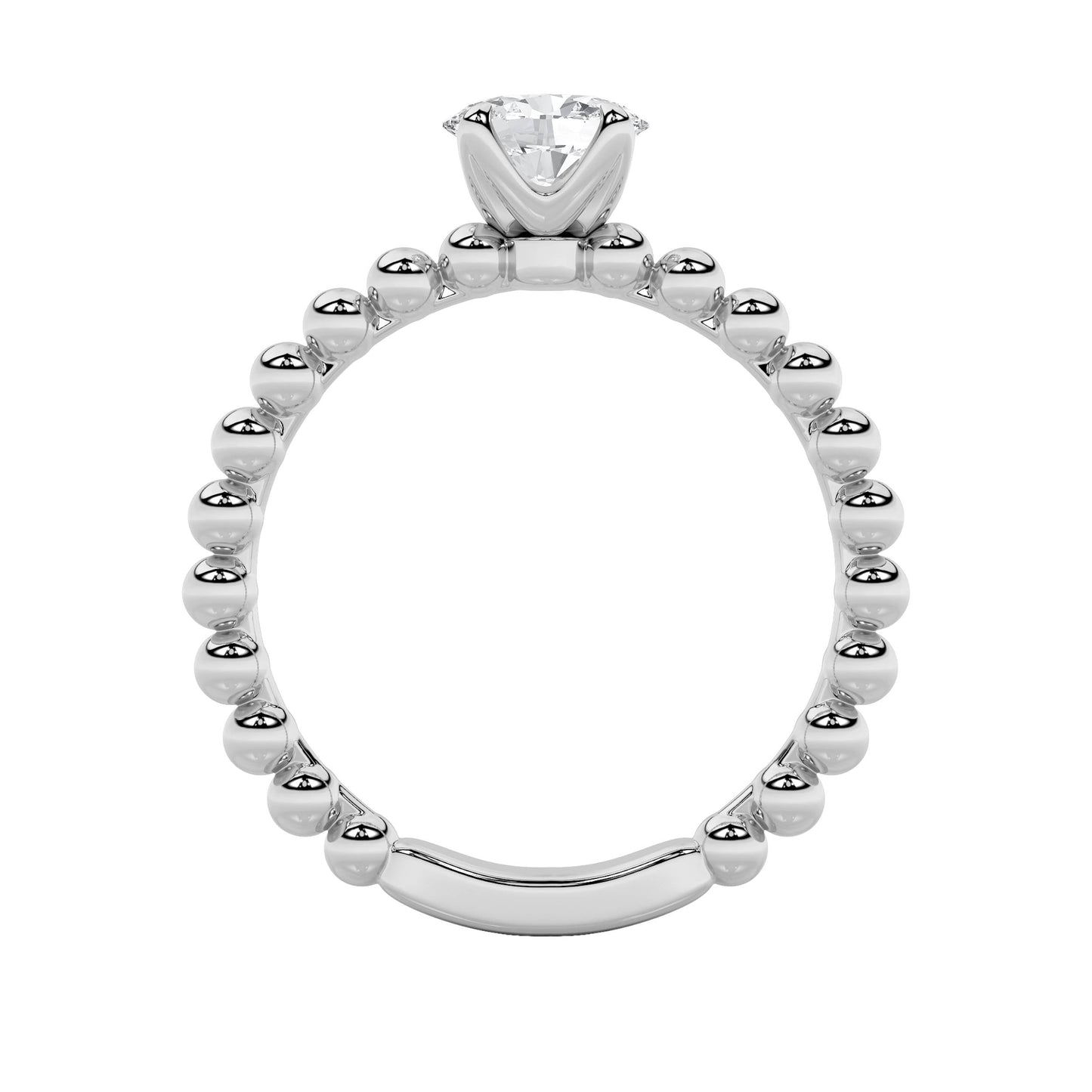 0.5Cttw Oval Shaped Lab Grown Diamond (F/VS) Petite Solitaire Engagement Ring in 14K Gold