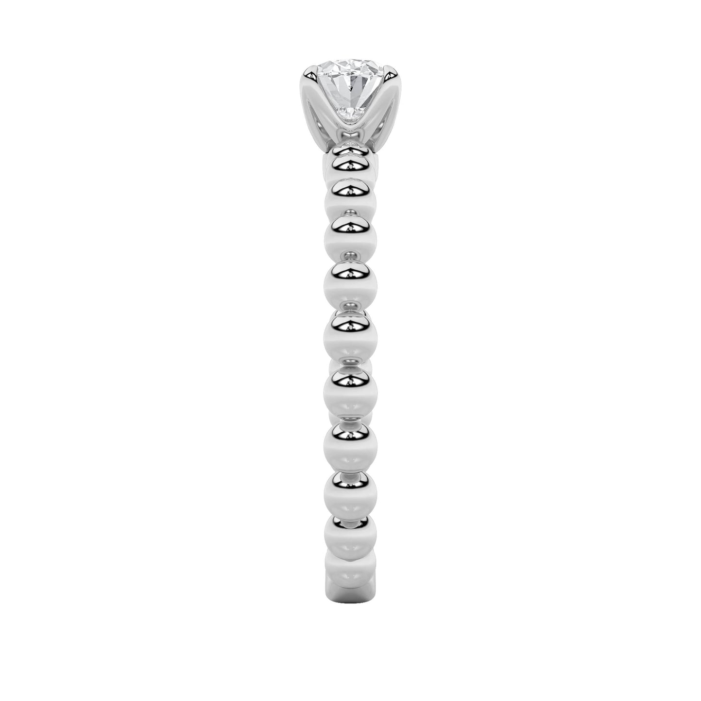 0.5Cttw Oval Shaped Lab Grown Diamond (F/VS) Petite Solitaire Engagement Ring in 14K Gold