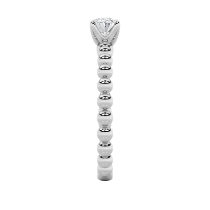 0.5Cttw Oval Shaped Lab Grown Diamond (F/VS) Petite Solitaire Engagement Ring in 14K Gold