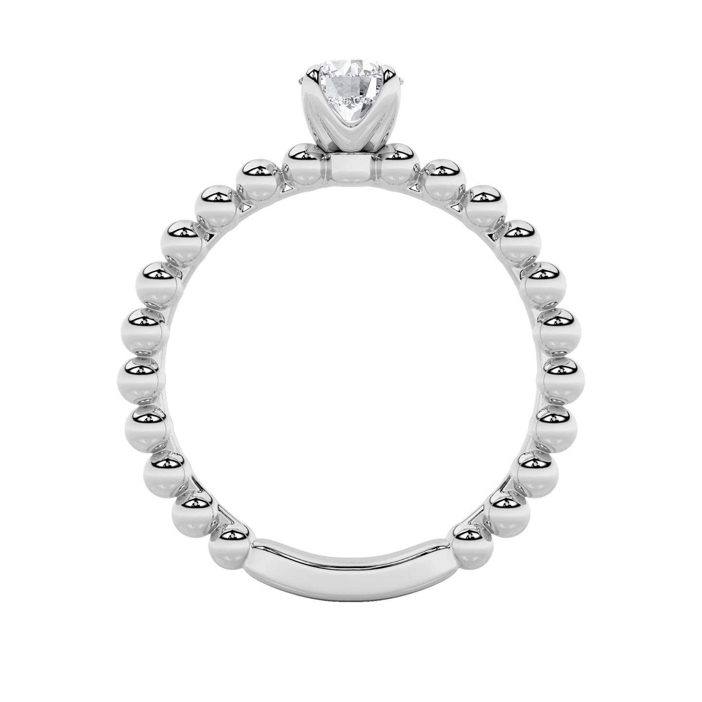 0.5Cttw Round Shaped Lab Grown Diamond (F/VS) Petite Solitaire Engagement Ring in 14K Gold