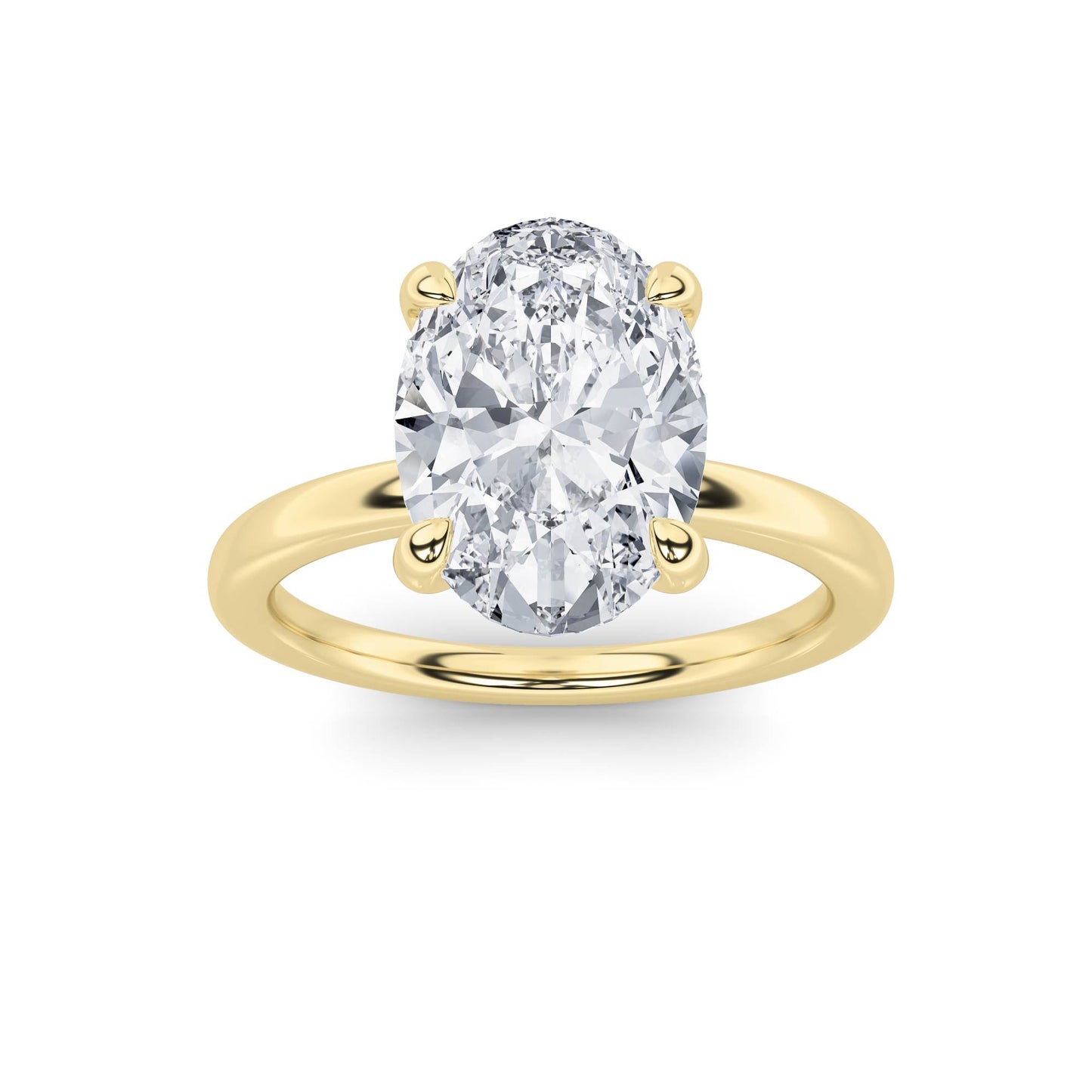 2Cttw Oval Shaped Lab Grown Diamond Classic Solitaire Ring in 14K Gold (F/VS)