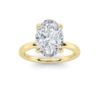 2Cttw Oval Shaped Lab Grown Diamond Classic Solitaire Ring in 14K Gold (F/VS)