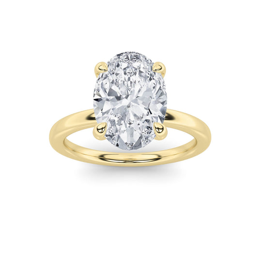 2Cttw Oval Shaped Lab Grown Diamond Classic Solitaire Ring in 14K Gold (F/VS)