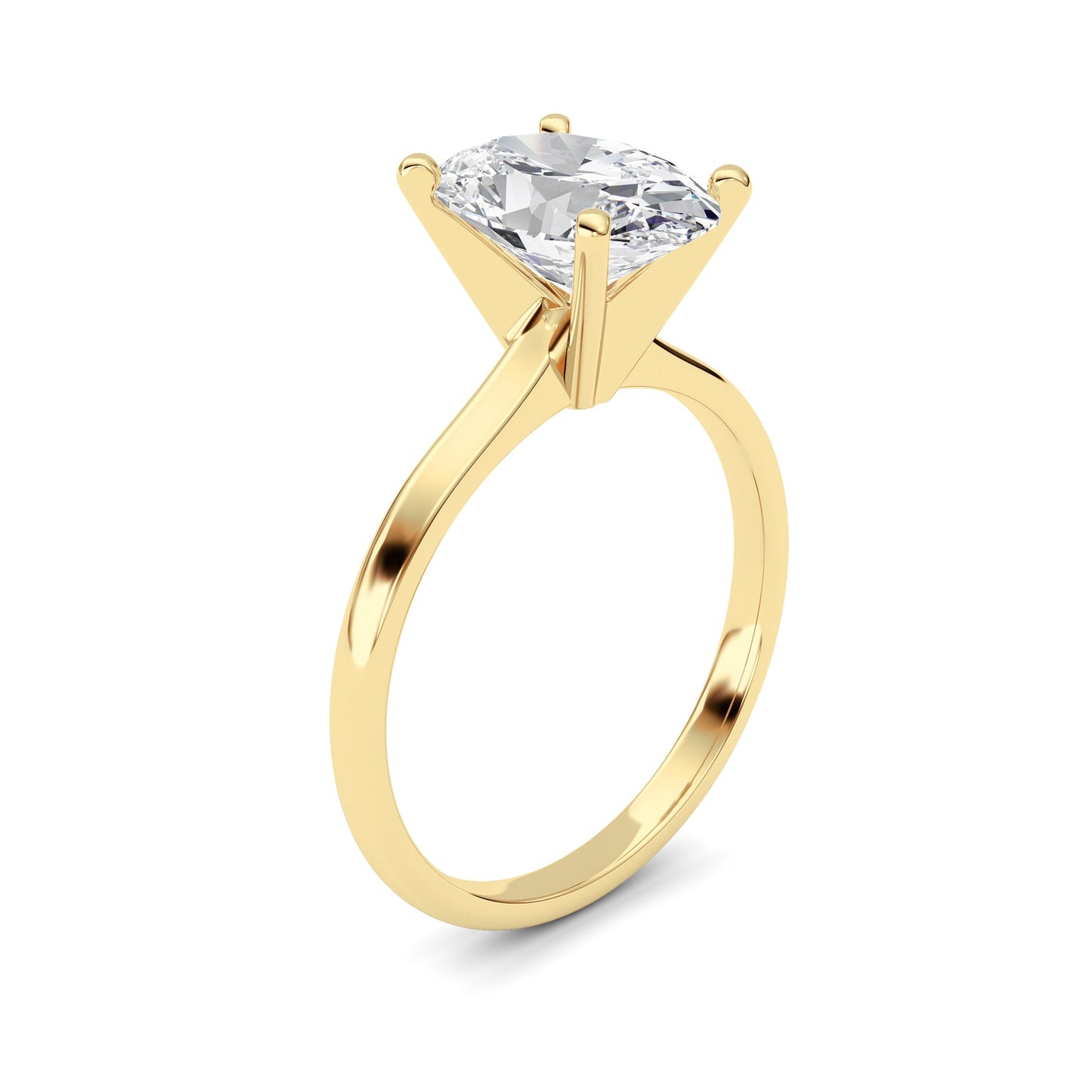 2Cttw Oval Shaped Lab Grown Diamond Classic Solitaire Ring in 14K Gold (F/VS)