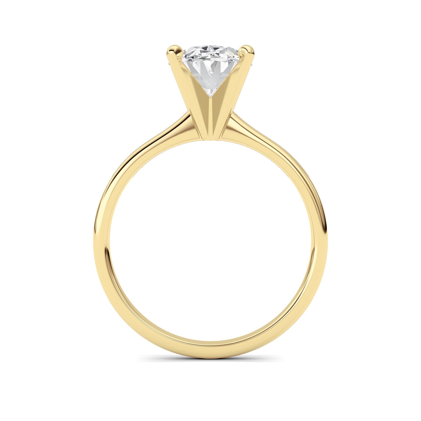2Cttw Oval Shaped Lab Grown Diamond Classic Solitaire Ring in 14K Gold (F/VS)