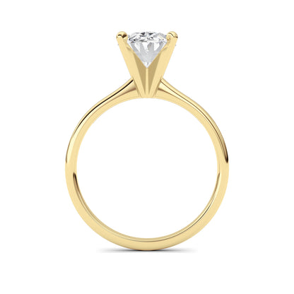 2Cttw Oval Shaped Lab Grown Diamond Classic Solitaire Ring in 14K Gold (F/VS)