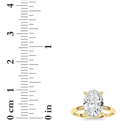 2Cttw Oval Shaped Lab Grown Diamond Classic Solitaire Ring in 14K Gold (F/VS)