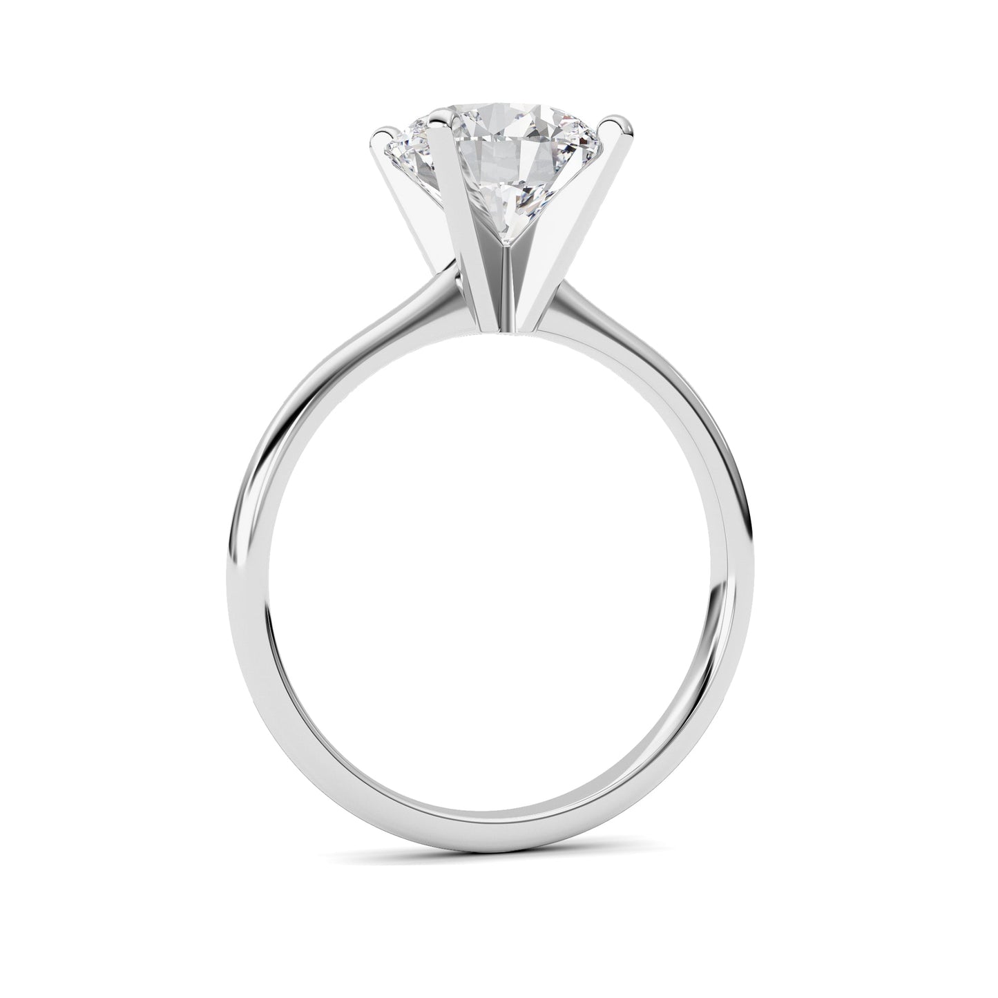 2Cttw Round Shaped Lab Grown Diamond Classic Solitaire Ring in 14K Gold (F/VS)